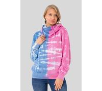 Sweatshirt CIPO & BAXX "SWEATSHIRT", Damen, Gr. XL, blau (blaupink), 100% Baumwolle, bedruckt, Basic, regular fit normal, Sweatshirts Sweatshirt, zweifarbigen Batik-Look (92481056-XL) blaupink