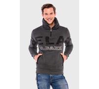 Sweatshirt CIPO & BAXX "Sweatshirts", Herren, Gr. S, grau (anthrazit), 70% Baumwolle, 30% Polyester, unifarben, regular fit normal, Raglanärmel, Sweatshirts Sweatshirt, mit hohem Kragen (76732124-S) a