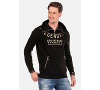 Sweatshirt CIPO & BAXX "Sweatshirts", Herren, Gr. XXL, grün (khaki), 70% Baumwolle, 30% Polyester, bedruckt, regular fit normal, Raglanärmel, Sweatshirts Sweatshirt, mit Zipper-Kragen und 3D-Schriftzü