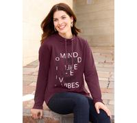 Sweatshirt CLASSIC BASICS, Damen, Gr. 38, burgund, schwarz, bedruckt, 50% Baumwolle, 50% Polyester, gemustert, mehrfarbig, Sweatshirts Sweatshirt (90976404-38) burgund, schwarz, bedruckt