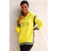 Sweatshirt CLASSIC BASICS, Damen, Gr. 42, bunt (limone, khaki), 100% Baumwolle, Netzmaterial:100% Polyester, bedruckt, gemustert, mehrfarbig, Sweatshirts Sweatshirt (78338334-42) limone, khaki