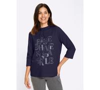 Sweatshirt CLASSIC BASICS, Damen, Gr. 46, marine, 100% Baumwolle, bedruckt, gemustert, mehrfarbig, Sweatshirts Sweatshirt (63048137-46) marine