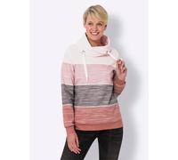 Sweatshirt CLASSIC BASICS, Damen, Gr. 48, rosa (rosenholz, hellrosé, bedruckt), 100% Baumwolle, gemustert, gestreift, mehrfarbig, Sweatshirts Sweatshirt (10126869-48) rosenholz, hellrosé, bedruckt