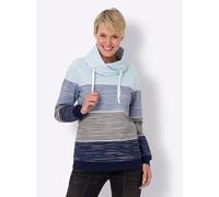 Sweatshirt CLASSIC BASICS, Damen, Gr. 50, blau (marine, hellblau, bedruckt), 100% Baumwolle, gemustert, gestreift, mehrfarbig, Sweatshirts Sweatshirt (61798919-50) marine, hellblau, bedruckt