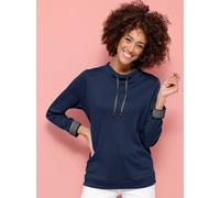 Sweatshirt CLASSIC BASICS, Damen, Gr. 56, blau (marine), 100% Baumwolle, gemustert, unifarben, Sweatshirts Sweatshirt (42070726-56) marine