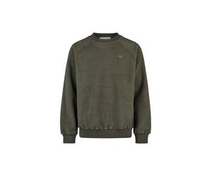 Sweatshirt CLEPTOMANICX "Crewneck Flaneur", Herren, Gr. L, grün, 100% Polyester, bestickt, normal, Rundhals, Sweatshirts Sweatshirt, mit lockerem Schnitt (37919710-L) grün