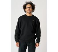 Sweatshirt CLEPTOMANICX "Ligull Boxy", Herren, Gr. S, schwarz, 100% Baumwolle, bestickt, normal, Rundhals, Sweatshirts Sweatshirt, mit kleiner Möwenstickerei (34442346-S) schwarz