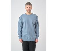 Sweatshirt CLEPTOMANICX "Ligull", Herren, Gr. L, blau (blau, blau), 100% Baumwolle, meliert, normal, Rundhals, Sweatshirts Sweatshirt, mit kleiner Möwen-Stickerei (14586163-L) blau, blau