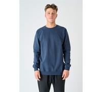 Sweatshirt CLEPTOMANICX "Ligull", Herren, Gr. S, blau, 100% Baumwolle, meliert, normal, Rundhals, Sweatshirts Sweatshirt, mit kleiner Möwen-Stickerei (81073447-S) blau
