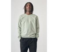 Sweatshirt CLEPTOMANICX "Ligull", Herren, Gr. XL, grün (dunkelgrau), 100% Baumwolle, meliert, normal, Rundhals, Sweatshirts Sweatshirt, mit kleiner Möwen-Stickerei (83950426-XL) dunkelgrau