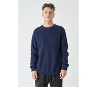 Sweatshirt CLEPTOMANICX "Noitch", Herren, Gr. XL, blau (dunkelblau), 45% Wolle, 37% Baumwolle, 18% Polyamid, unifarben, normal, Rundhals, Sweatshirts Sweatshirt, aus gebondeter Wolle (71526459-XL) dun