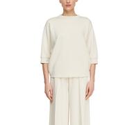 Sweatshirt COMMA, Damen, Gr. 44, weiß (bone beige), Sweatware, Obermaterial: 50% Polyester, 44% Viskose, 6% Elasthan, unifarben, regular fit normal, Rundhals, Fledermausärmel, Sweatshirts Sweatshirt,