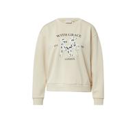Sweatshirt COMMA, Damen, Gr. 46, beige (ecru), Sweatware, Obermaterial: 49% Polyester, 45% Viskose, 6% Elasthan, bedruckt, unifarben, normal hüftbedeckend, Rundhals, Bündchen, Sweatshirts, mit Print u