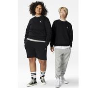 Sweatshirt CONVERSE "GO-TO EMBROIDERED STAR CHEVRON BRUSHED BACK FLEECE CREW SWEATSHIRT", Damen, Gr. XXS, schwarz, angeraute Sweatware, Obermaterial: 80% Baumwolle, 20% Polyester, Rundhals, Rippbündch