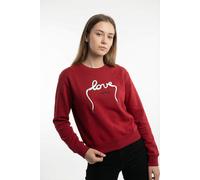 Sweatshirt CONVERSE "LOVE LACES CREW", Damen, Gr. L, rot, Obermaterial: 80% Baumwolle, 20% Polyester, Sweatshirts Sweatshirt, für Erwachsene, sportlicher Stil, für Sportmode und Streetwear (90232454-L