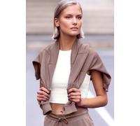 Sweatshirt COPENHAGEN STUDIOS, Damen, Gr. 36/38, braun, Sweatware, Obermaterial: 54% Modal, 40% Polyester, 6% Elasthan, unifarben, hüftlang, ohne Ausschnitt, elastischer Bund, Sweatshirts Sweatshirt,