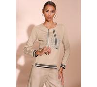 Sweatshirt CREATION L, Damen, Gr. 44, beige, 50% Baumwolle, 50% Polyester, unifarben, Sweatshirts Sweatshirt (94973247-44) beige