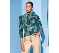 Sweatshirt CREATION L, Damen, Gr. 44, blau (ozean, petrol, bedruckt), 100% Baumwolle, gemustert, Sweatshirts Sweatshirt (59101136-44) ozean, petrol, bedruckt
