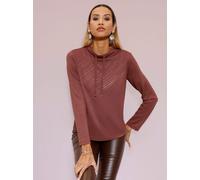 Sweatshirt CREATION L, Damen, Gr. 52, rotbraun, 50% Modal, 44% Polyester, 6% Elasthan, unifarben, Sweatshirts Sweatshirt (75930527-52) rotbraun
