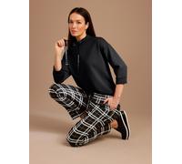 Sweatshirt CREATION L PREMIUM, Damen, Gr. 50, schwarz, 50% Modal, 44% Polyester, 6% Elasthan, unifarben, Sweatshirts Sweatshirt (70585648-50) schwarz