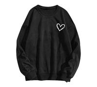 Sweatshirt Damen Basic Rundhals Langarmshirt Herbst Winter Pullover Teenager Mädchen Pulli Casual Lose Freizeit Sport Fitness Outdoor Oberteile Shirts Tops Streetwear S-XXL