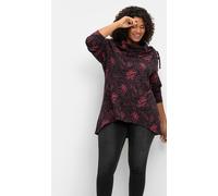 Sweatshirt SHEEGO BY JOE BROWNS, Damen, Gr. 44/46, lila (beere, gemustert), 95% Baumwolle, 5% Elasthan, gemustert, Sweatshirts Sweatshirt (88148960-44) beere, gemustert