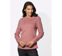 Sweatshirt, Damen, Gr. 44, rosa (rosenholz), 100% Baumwolle, gemustert, Rundhals, Sweatshirts Sweatshirt (18915719-44) rosenholz