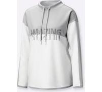 Sweatshirt CREATION L, Damen, Gr. 42, ecru, hellgrau, 50% Modal, 44% Polyester, 6% Elasthan, gemustert, unifarben, Sweatshirts Sweatshirt (39726662-42) ecru, hellgrau