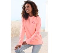 Sweatshirt ELBSAND "Andra", Damen, Gr. L (40), orange (koralle meliert), Sweatware, Obermaterial: 67% Baumwolle, 33% Polyester, meliert, figurumspielend hüftbedeckend, Rundhals, Sweatshirts Sweatshirt