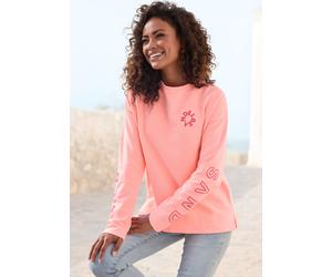 Sweatshirt ELBSAND "Andra", Damen, Gr. M (38), orange (koralle meliert), Sweatware, Obermaterial: 67% Baumwolle, 33% Polyester, meliert, figurumspielend hüftbedeckend, Rundhals, Sweatshirts Sweatshirt