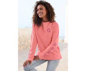 Sweatshirt ELBSAND "Andra", Damen, Gr. S (36), orange (koralle meliert), Sweatware, Obermaterial: 67% Baumwolle, 33% Polyester, meliert, figurumspielend hüftbedeckend, Rundhals, Sweatshirts Sweatshirt