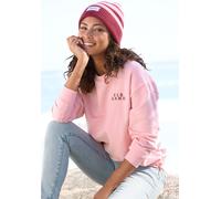 Sweatshirt ELBSAND, Damen, Gr. XXL (44), rosa, Sweatware, Obermaterial: 95% Baumwolle, 5% Elasthan, unifarben, figurumspielend hüftlang, Rundhals, Sweatshirts, mit verstellbarem Gummizug am Saum (5888