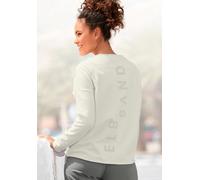 Sweatshirt ELBSAND "Raina" Gr. L (40), weiß Damen Sweatshirts Rundhalsshirts mit Logoprint am Rücken (86161416-L)