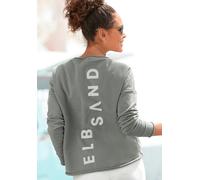 Sweatshirt ELBSAND "Raina" Gr. XL (42), grün Damen Sweatshirts Rundhalsshirts mit Logoprint am Rücken Bestseller (64491855-XL)
