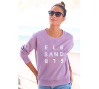 Sweatshirt ELBSAND "Ylva" Gr. L (40), lila Damen Sweatshirts mit Logodruck (26262667-L)