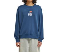 Sweatshirt ELEMENT "I Heart", Damen, Gr. XS, blau (schwarz denim), Obermaterial: 55% Baumwolle, 25% Baumwolle, 20% Polyester., Sweatshirts Sweatshirt (84527462-XS) schwarz denim