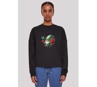 Sweatshirt F4NT4STIC "Gnom Frühling Blumen Schmetterling", Damen, Gr. XL, schwarz, Obermaterial: 65% Baumwolle, 35% Polyester, oversize, Rundhals, ohne Bündchen, Sweatshirts Sweatshirt, Premium Qualit