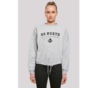 Sweatshirt F4NT4STIC "Go North Knut & Jan Hamburg", Damen, Gr. XS, grau (erdgrau), Obermaterial: 65% Baumwolle, 35% Polyester, oversize, Rundhals, ohne Bündchen, Sweatshirts Sweatshirt, Print (4349524