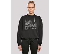 Sweatshirt F4NT4STIC "Kanagawa", Damen, Gr. XL, schwarz, Obermaterial: 65% Baumwolle, 35% Polyester, oversize, Rundhals, ohne Bündchen, Sweatshirts Sweatshirt, Print (25262465-XL) schwarz