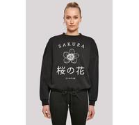 Sweatshirt F4NT4STIC "Kirschblüten Golden Gai", Damen, Gr. XL, schwarz, Obermaterial: 65% Baumwolle, 35% Polyester, oversize, Rundhals, ohne Bündchen, Sweatshirts Sweatshirt, Print (38668648-XL) schwa