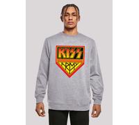 Sweatshirt F4NT4STIC "Kiss Rock Band Army Logo", Herren, Gr. XS, grau (erdgrau), Obermaterial: 50% Baumwolle, 50% Polyester, regular fit, Rundhals, ohne Bündchen, Sweatshirts Sweatshirt, Premium Quali