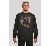 Sweatshirt F4NT4STIC "Marvel Guardians of the Galaxy Neon Rocket", Herren, Gr. S, schwarz, Obermaterial: 50% Baumwolle, 50% Polyester, regular fit, Rundhals, ohne Bündchen, Sweatshirts, Print (3503812