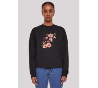 Sweatshirt F4NT4STIC "Rosa Blumenzweig 3D", Damen, Gr. XS, schwarz, Obermaterial: 65% Baumwolle, 35% Polyester, oversize, Rundhals, ohne Bündchen, Sweatshirts Sweatshirt, Premium Qualität (94604913-XS