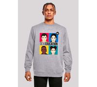 Sweatshirt F4NT4STIC "Sex Education Teen Illustrated Netflix TV Series", Herren, Gr. XS, grau (erdgrau), Obermaterial: 50% Baumwolle, 50% Polyester, regular fit, Rundhals, ohne Bündchen, Sweatshirts S