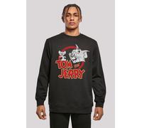 Sweatshirt F4NT4STIC "Tom und Jerry Distressed Logo", Herren, Gr. L, schwarz, Obermaterial: 50% Baumwolle, 50% Polyester, regular fit, Rundhals, ohne Bündchen, Sweatshirts Sweatshirt, Print (59745251-