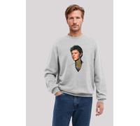 Sweatshirt F4NT4STIC "TV Times Pop Star David Bowie 1977", Herren, Gr. S, grau (grau melange), Obermaterial: 80% Baumwolle, 20% Polyester, regular fit, Rundhals, ohne Bündchen, Sweatshirts Sweatshirt,