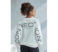 Sweatshirt FRENCH CONNECTION, Damen, Gr. 36/38, weiß (off, weiß), Sweatware, Obermaterial: 60% Baumwolle, 40% Polyester, unifarben, lässig geschnitten normal, Rundhals, angesetztes Bündchen, Sweatshir