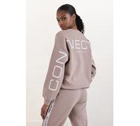 Sweatshirt FRENCH CONNECTION, Damen, Gr. 48/50, beige (creme), Sweatware, Obermaterial: 60% Baumwolle, 40% Polyester, unifarben, sportlich, bequem hüftlang, Rundhals, Langarm Rippbündchen, Sweatshirts