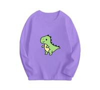 Sweatshirt Frühling Herbst Langarm T-Shirt Mit Dinosaurier Print In Bonbonfarben Und Rundhalsausschnitt Pullover Casual Sport Einfarbig Langarmshirt Für Größere Kinder Langarm