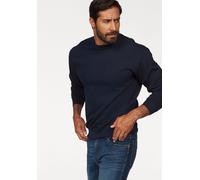 Sweatshirt FRUIT OF THE LOOM, Herren, Gr. 5XL (72/74), blau (marine), angeraute Sweatware, Obermaterial: 80% Baumwolle, 20% Polyester, unifarben, schmal hüftlang, Rundhals, Rippbündchen, Sweatshirts S